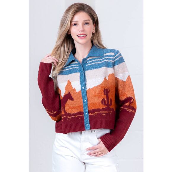 BOHO Western LONG SLV SWEATER CARDIGAN - Picture 3 of 10